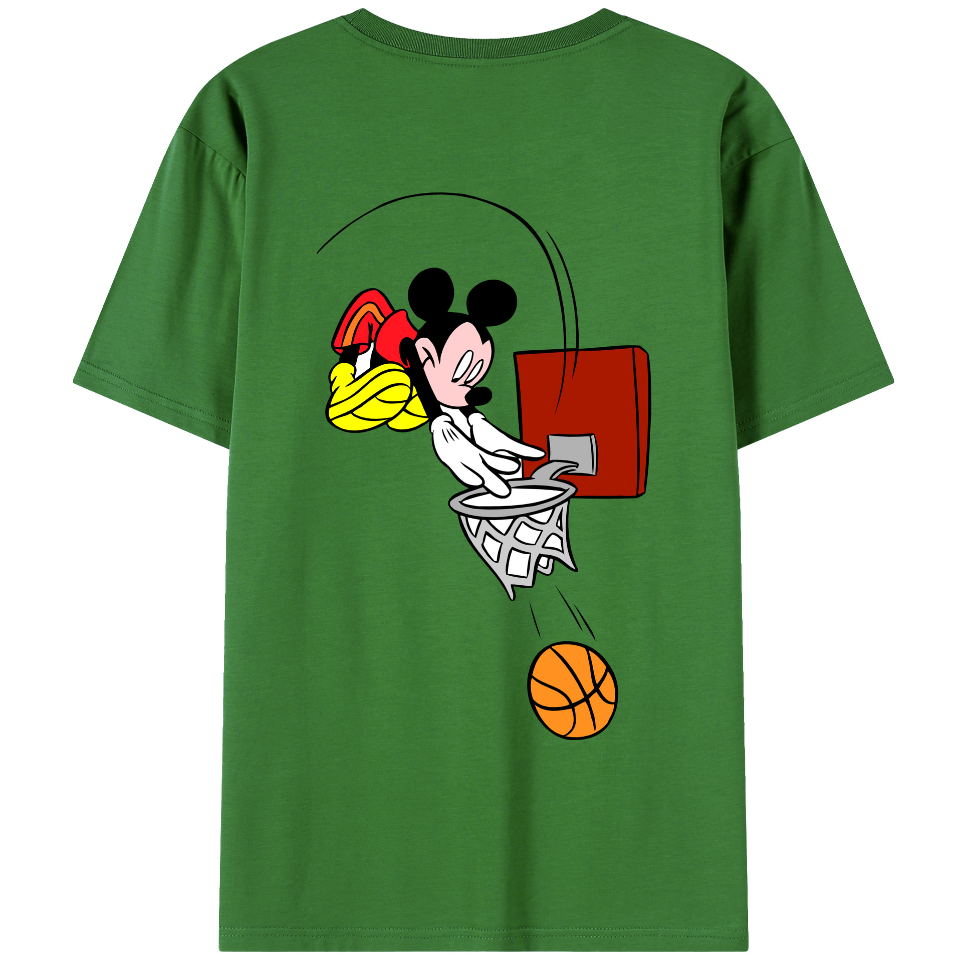 （画像用） ミッキーマウス Mickey Mouse レディース半袖Tシャツ(バックプリント)